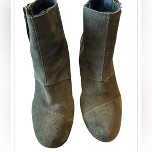 TOMS Wedge Booties  Ankle Boots Suede
